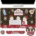 Britimes Keyboard Mouse Pad Set, 4 in 1 Desk Mat Set, Christmas Snowman by Britimes