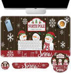 Britimes Keyboard Mouse Pad Set, 4 in 1 Desk Mat Set, Christmas Snowman by Britimes