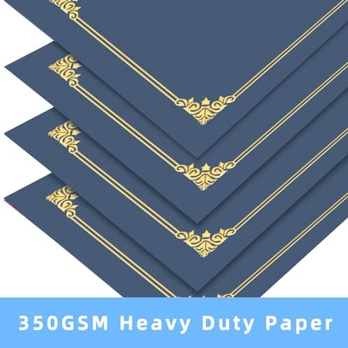 HAUTOCO 120 Pack Certificate Holders, Navy Blue Diploma Holders, Document Award Covers Certificate Folders with Gold Foil Border for 8.5x11 Letter Size - Image 4