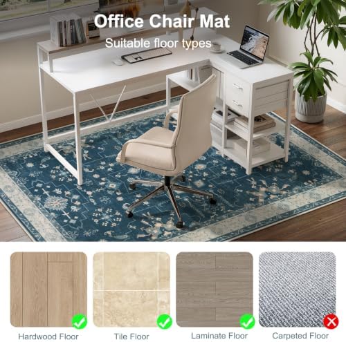 36"x48" Office Chair Mat for Hardwood Floor, Washable Non-Slip Protector - Image 2