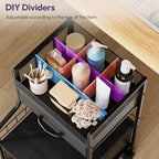 SWTYMIKI Under Desk Storage Cart- Art Storage Cart with Drawers & DIY Divider - Office Cart Organizer Under Desk Shelf, Craft Rolling Cart for Office, Craft Room & Studio Black - Image 4