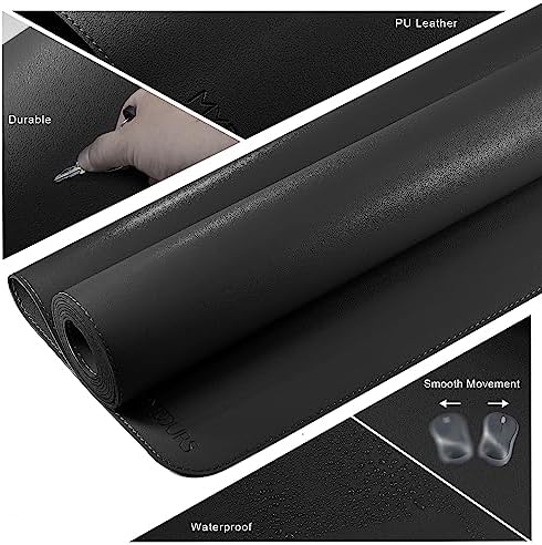 Mydours Extra Large 59" x 24" PU Leather Desk Pad,Gaming Mouse Pad, Black - Image 5