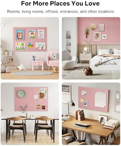 48" x 36" Large Cork Bulletin Board Tiles, Peel and Stick Felt Wall Panels for Vision, Message Center, Picture and Prayer Board for Office, Dorm, Room and Desk Decor(Pink) - Image 7
