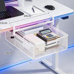 under Desk Drawer Basket Clamp on Container Saving Mesh Metal Desk Attachment File Holder Slide Out Organizer, White S - Image 6
