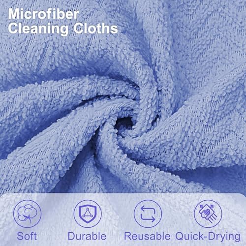 LIVOS Microfiber Cleaning Cloth Roll - 80 Pack, Reusable Paper Towels, Microfiber Towels for Cars, Super Absorbent Lint Free Cleaning Rags for House, Kitchen, Window-Light Purple, 11.5"x11.5" - Image 5