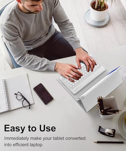 Keyboard Case for Samsung Galaxy Tab S10 FE+ Plus 13.1'' 2025 Detachable Wireless Keyboard for Galaxy Tablet S10FE+ Case with S Pen Holder, Protective Folio for Samsung Tab S10 FE Plus Keypad, Grey - Image 6