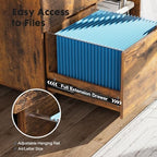 DUMOS 3-Drawer Rolling File Cabinet, Wooden Printer Stand with Storage - Image 4