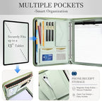 Leathario Portfolio Binder, Padfolio Organizer, 3 Ring Binder with Zipper - Image 4