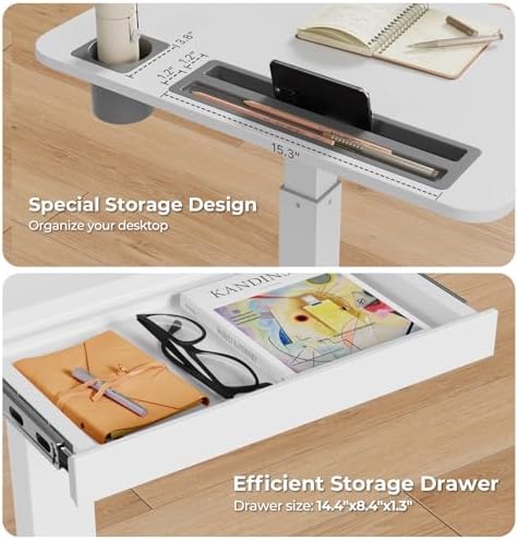 28" Mobile Standing Desk with Drawer, Portable Laptop Desk (Pack of 2) - Image 4