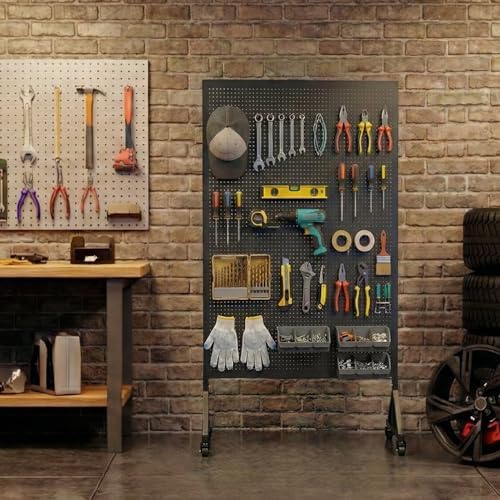 Metal Pegboard Display Stand 3 x 5.5 Feet, Adjustable Height with 40 Peg Board Hooks and Wheels, Pegboard Display Rack, Craft Display Rack, Retail Display Rack, Garage Peg Board - Image 5
