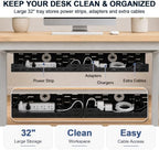 32" Under Desk Cable Management Tray, Capacity Metal Cord Organizer - Image 6