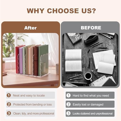 1 PC Scalloped Acrylic Magazine Holder, File Organizer, Standard Style - Image 6