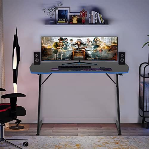 BestOffice | 47" Gaming Table | Blue | Z-Shaped Computer Desk - Image 4