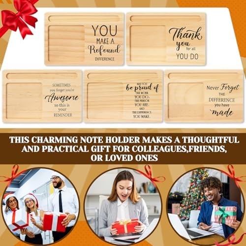 20 Pcs Back to School Teacher Appreciation Gifts Bulk Wooden Sticky Note Holder Motivational Thank Your Gift Inspirational Sticky Notes for Teacher Back to School (Diverse) - Image 7