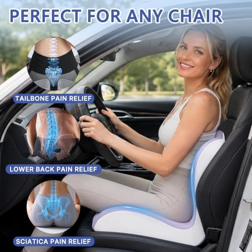 X Large Seat Cushion Office Chair and Car with Lumbar Support Pillow - Image 3