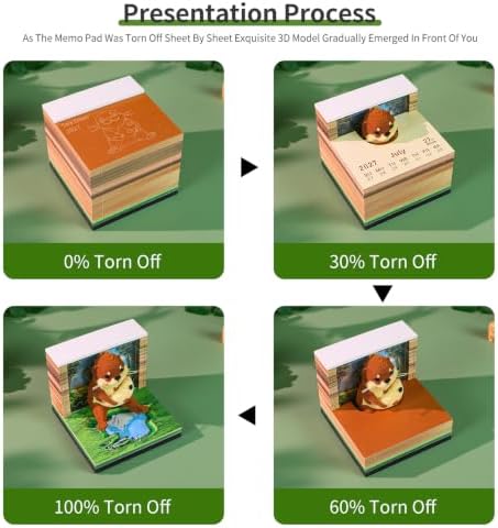 3D Calendar 2027, Desk Time Piece Calendar 2027,Tear-Away 3D Paper Art Notepad w LED Lights,Creative 3D Memo Artsy Pad Calendars, DIY Paper Carving Gift (Sea Otter) - Image 5