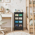 5-Tier Rolling Bookshelf Cart with Wheels, Black - Image 2