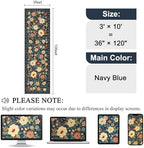 DUKINO 3x10 Runner Rug, Washable Kitchen Runner Rug Non Slip, Navy Blue - Image 2