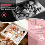 21 PCS Extendable Drawer Organizer Set Clear Stackable Vanity Storage Bins - Image 3