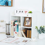 PAG-Mass Desktop Bookshelf Freestanding Wooden Countertop Bookcase Accessories Organizer Display Rack Dorm Desk Storage Shelf - Image 2