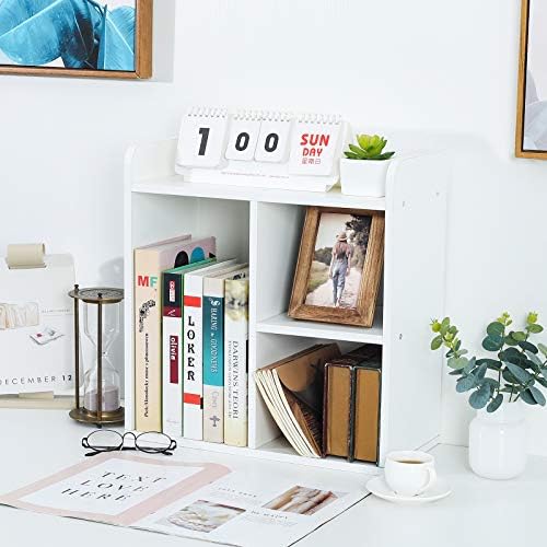 PAG-Mass Desktop Bookshelf Freestanding Wooden Countertop Bookcase Accessories Organizer Display Rack Dorm Desk Storage Shelf - Image 2