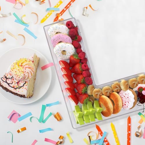 13.8" Extra Large Acrylic Letter Charcuterie Board Box, Reusable Fillable Letter Cake Candy Dish Display Serving Tray for Birthday Anniversary Party Decoration (L) - Image 4