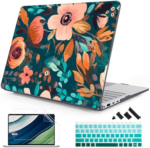 Mektron Case for 13.8" Microsoft Surface Laptop 8/7 (2026/2024) Surface Laptop 13.8 Inch Cover Fits Model 2036, Keyboard Cover +Screen Protector +Dust Plugs, Abstract Florals by Mektron