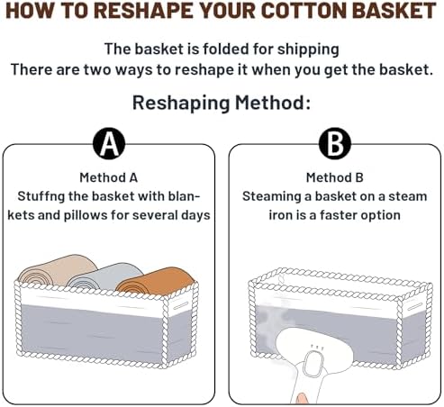 MiniArk Large Shallow Organizing Baskets 15x11x5.1 Inches - Rope Woven Storage Bins for Bathroom, Shelves, Cube Closet, White Mixed Brown 3 Packs - Image 7