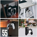 HC128 Headphone Holder Hanger for Desk, Include Adhesive Strips, Universal Headset Stand for PS4/PS5/Xbox/PC/Mac/Headphones Game Controller Hanger (Including 4 Types) - Image 7