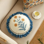 ISAENNE Linen Round Throw Pillow Cover,Set of 2,Diameter 16"-Estevan D - Image 2