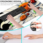 Keyboard Wrist Rest and Mouse Pad with Wrist Support Set Ergonomic Coaster,Memory Foam,Easy Typing Pain Relief,Large XL Desk Mat 31.5"x 11.8",Ladybug on Daisy Flower - Image 6