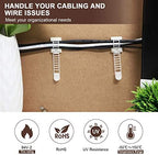 100Pcs Adhesive Cable Management Clips with 50Pcs Zip Ties, Adjustable Nylon Cable Strap Ties Wire Clips Clamps Organizer, Extra Screw & Hole - 3.35 Inch White (Pack of 3) - Image 2