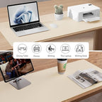 Aothia Faux Leather Desk Mat - Non-Slip PU Leather Desk Blotter, Waterproof Writing Surface, Large Desk Pad for Office & Home (Beige, 55" x 24") - Image 6