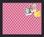 PinPix 15x12 inch Cork Bulletin Board. This Decorative Framed Pin Board Comes with Diamond Pattern in Hot Pink Design and Satin Black. Ideal for Home, Office Decor or School (PinPix-302) by PinPixBulletinBoards