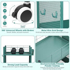 3 Tier Rolling Storage Cart Metal Utility Cart with Wheels - Image 4