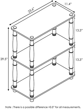 Furinno Turn-N-Tube 3-Tier Compact Multipurpose Shelf Display Rack with Classic Tube, Dark Cherry/Black - Image 3