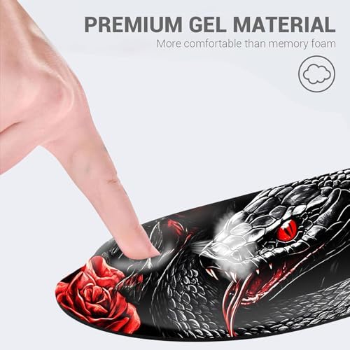 Desk Mat, Mouse Pad with Wrist Rest, 4-in-1 Large Mouse Pads for Desk, Ergonomic Mouse Pad and Keyboard Wrist Rest Gaming Keyboard Mat for Office,Snake and Roses - Image 2