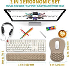 Hokafenle 2 in 1 Ergonomic Mouse Pad Wrist Support & Wrist Rest for Computer Keyboard Set, with Relieve Carpal Tunnel Pain Massage Bulge and Full Memory Gel Design (2In1 Set, Sand Color) - Image 2