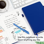 feela 5 Pack Journal Notebook Bulk for School, Hardcover Business Notebooks Classic Ruled Lined Journals with Pen Holder for Work Note Taking, with 5 Black Pens, 120 GSM, 5.1”x8.3”, A5, Navy - Image 4