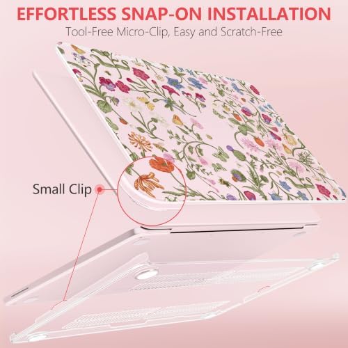 for MacBook Neo 13 inch Case 2026 (Model A3404, A18 Pro) Precision Fit & Scratch Unique Design Hard Shell, Keyboard Cover, Trackpad Protector, 2 OTG Adapter, for Women Cute, Garden Whimsy - Image 3