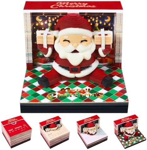 3D Calendar 2027,Time Piece Calendar 2027,3D Memo Pad,Tear Away Calendars,Santa Claus Sculpture Desk Calendars,3D Art Notepad Calendars,Christmas Gift,New Year Gift (Santa Claus) by WelcomeHOTOYMDS%EF%BC%81