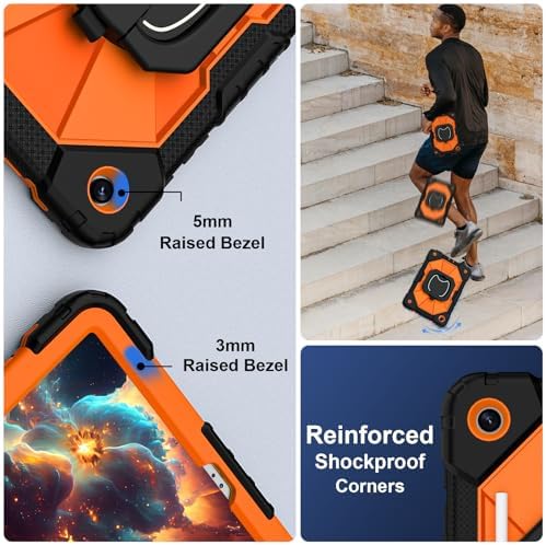 Scnioy Case for Samsung Galaxy Tab A11+ Plus / A9+ 11 Inch 2025/2023,Orange - Image 4