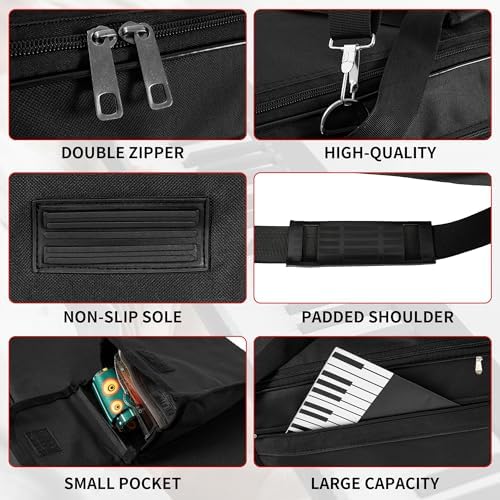 AKOZLIN 88-Key Portable Padded Keyboard Case,54"x6.7"x13" Soft Gig Bag - Image 4
