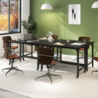 Giantex 8FT Conference Table, 4 PCS 48" Rectangular Mobile Meeting Room Desk with Removable Storage Bag & 2 Hanging Hooks, Rolling Modern Seminar Boardroom Table for Office Conference Room, Black by Giantex