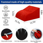 Foot Rest for Under Desk at Work, Ergonomic Under Desk Footrest with Washable Cover for Office, Home & Gaming Leg Elevation Pillow Red - Image 2