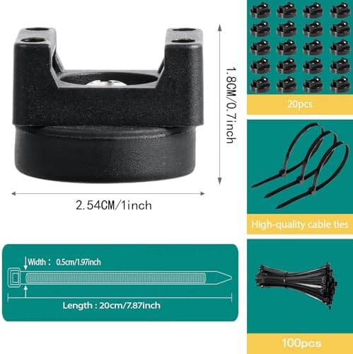 20 Pcs zbab1 Magnetic Zip Tie Mount Base, 35LBS Strong Magnetic Wire Holder & Cable Clips,Magnetic cable management for cars, offices, homes, and boats Diameter 25mm - Image 4