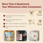 Dog Bookend Set with 4 Magnetic Puppy Bookmarks – Cute Labrador Puppy Bookends for Kids Books, Childrens Bookends for Shelves, Nursery Decor, Book Ends for Kids Room Reading Corner - Image 6