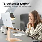 Laptop Stand for Desk, Ergonomic Sitting and Standing Laptop Riser for Notebook MacBook 11-17 Inches，DJ Laptop Stand Adjustable Height from 7-15 Inches Aluminum(Gold) - Image 5