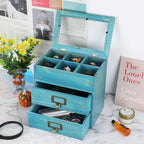 Small Wooden Drawers Wooden Box with Drawer Blue - Image 5