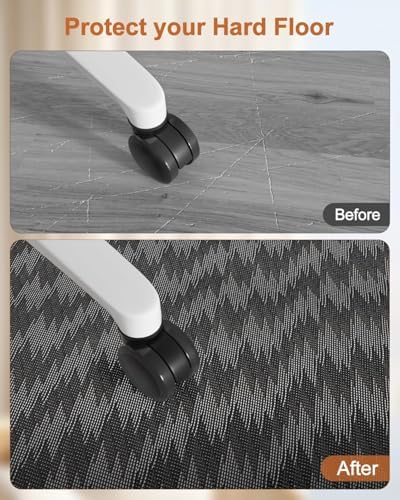 Blvornl Ultra Large Office Chair Mat for Hardwood Floor, Rolling Chair Mat for Hard Wood, Large Anti-Slip Hard Floor Protector, Heavy Duty Computer Desk Rug for Office and Home 47.2"*60" Deep Grey - Image 5